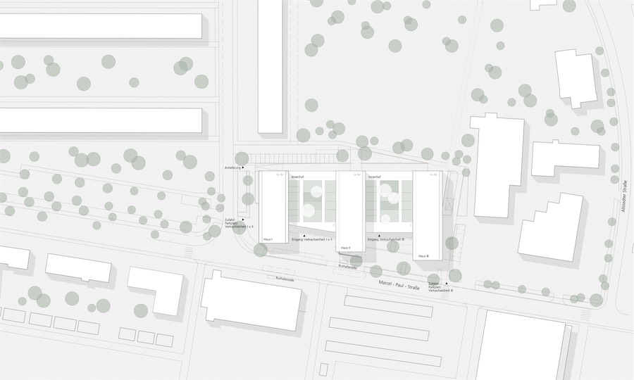 Wohn- und Geschäftshaus Weimar-Nord, Lageplan