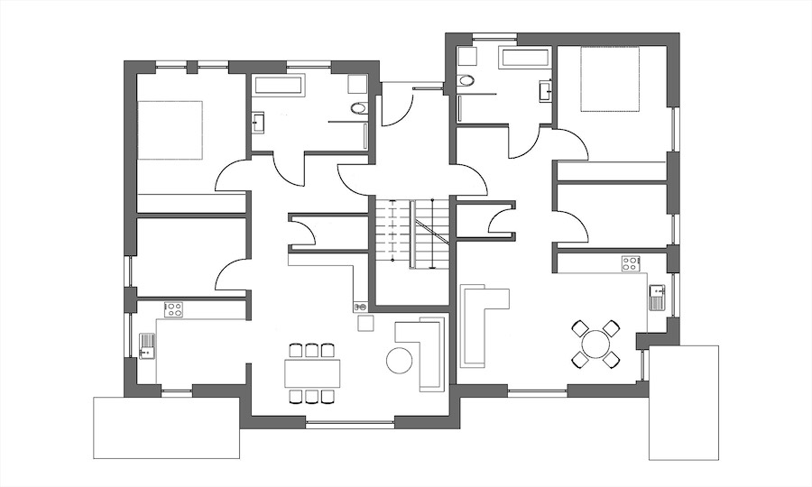 Vierfamilienhaus, Bad Berka, Grundriss